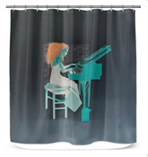 Daisy Delight Bath Curtain with Floral Design